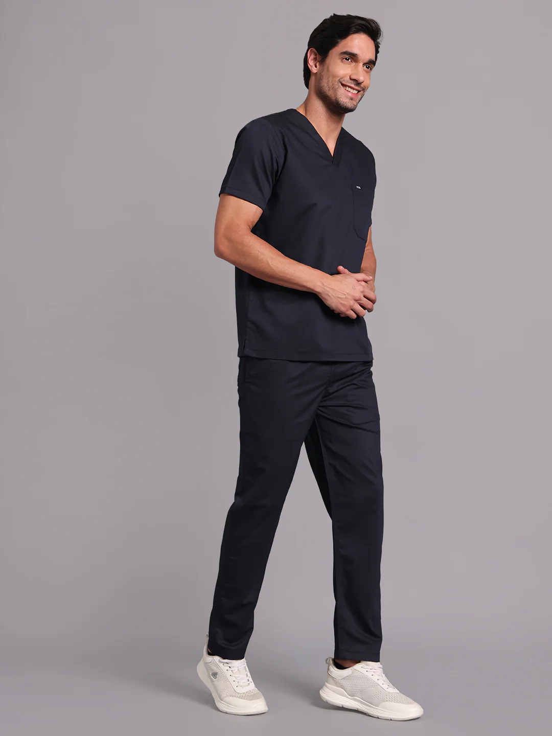 Move lite Men Ink blue (V Neck) Scrub Set - Image 4