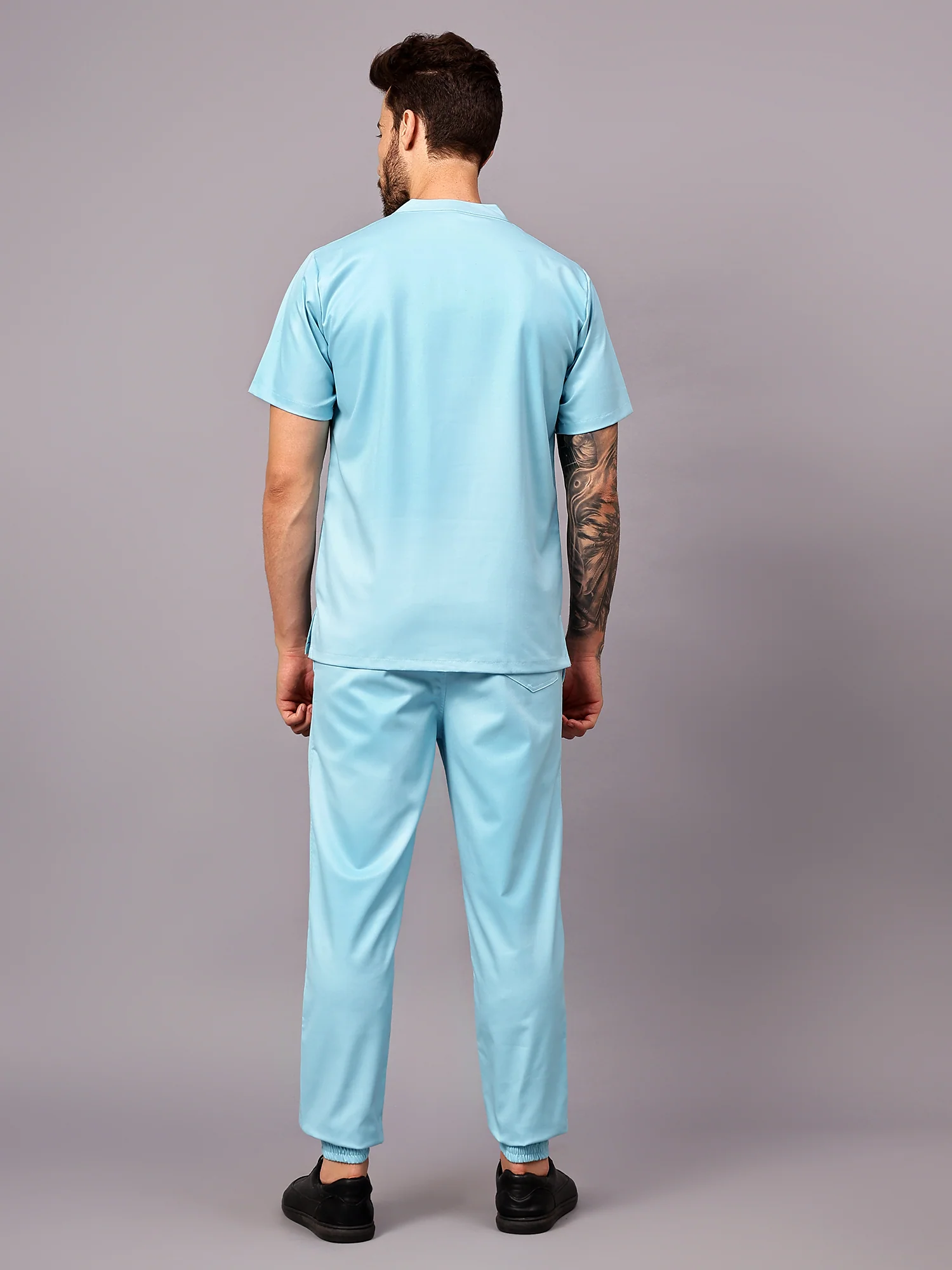 Stretchable (2Way) Men Aqua Blue Jogger - Image 3