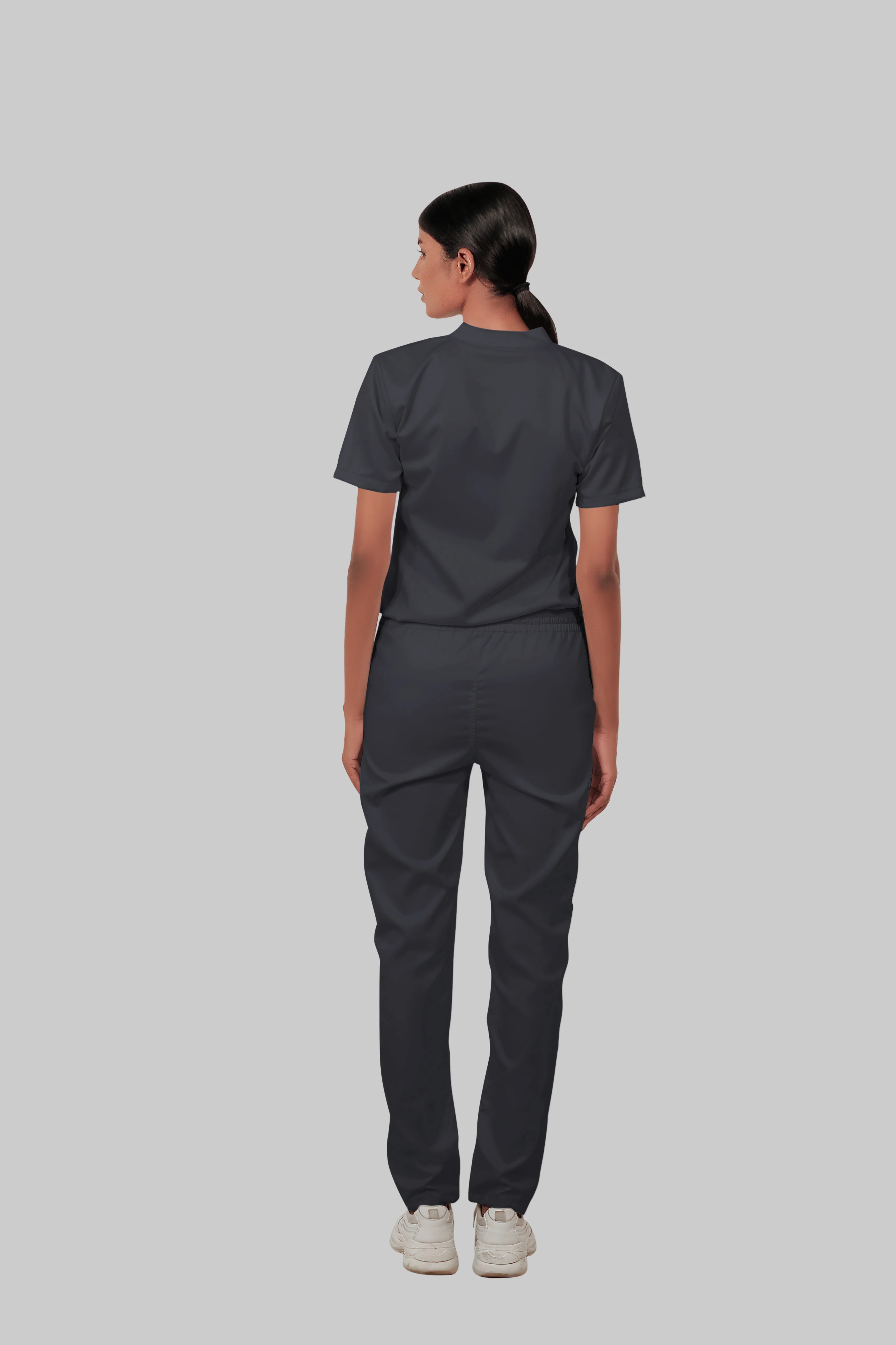 Stretchable (2way) Women Dark Gray Straight Scrub Pant - Image 5