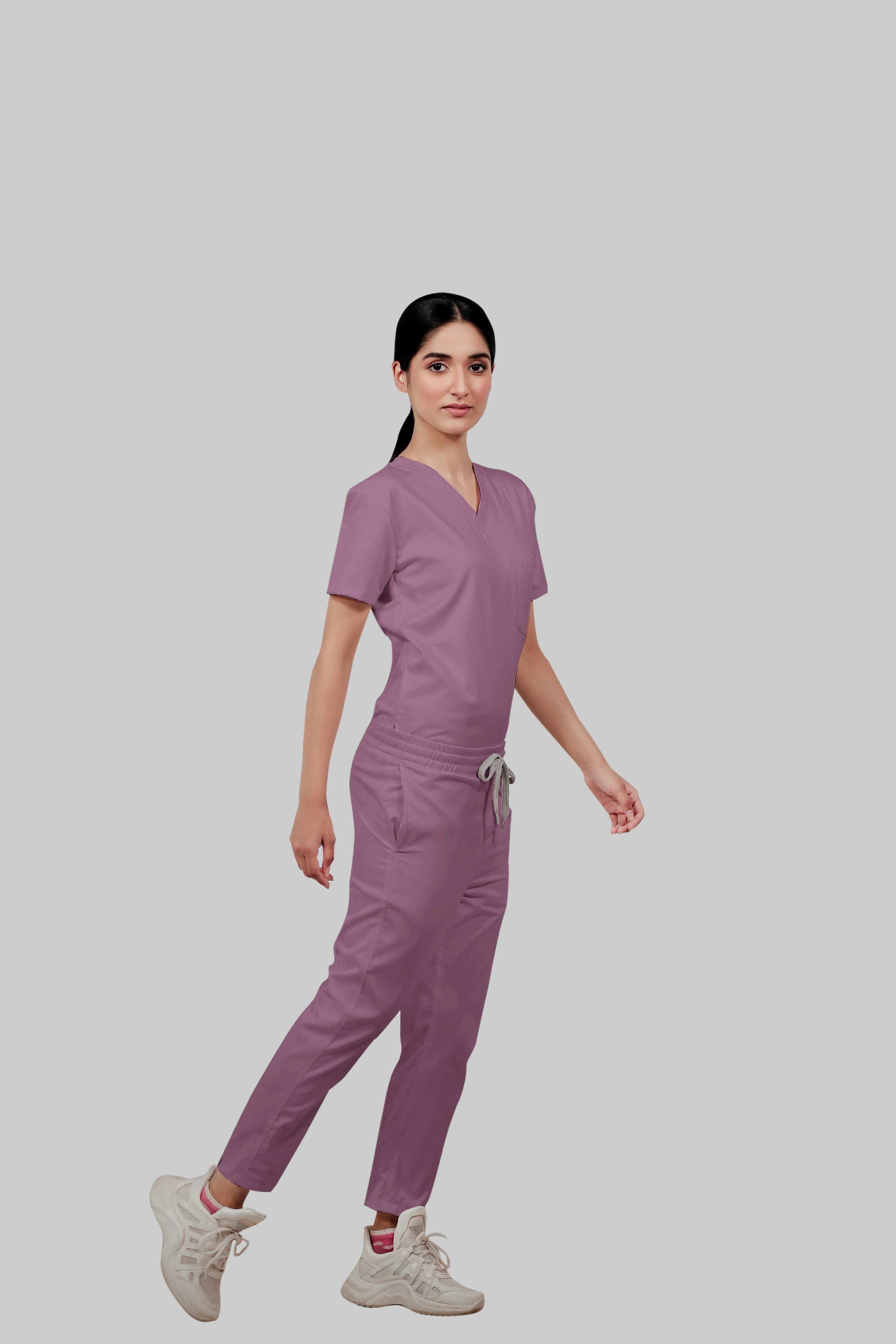 Stretchable (2Way) Women Lilac Straight Scrub Pant - Image 3