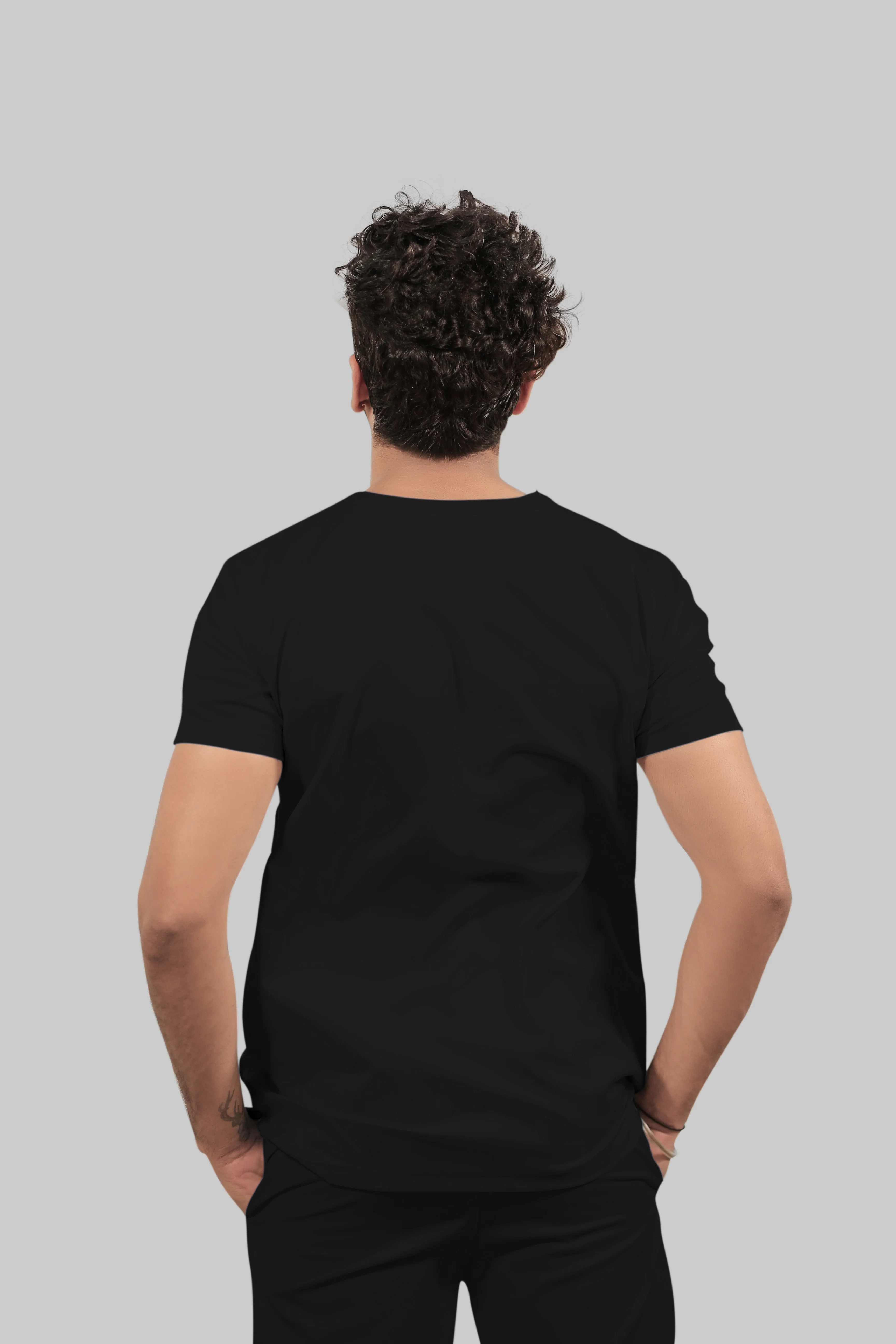 Stretchable (4Way) Men Black V-Neck With Straight Pant Scrub Set - Image 6