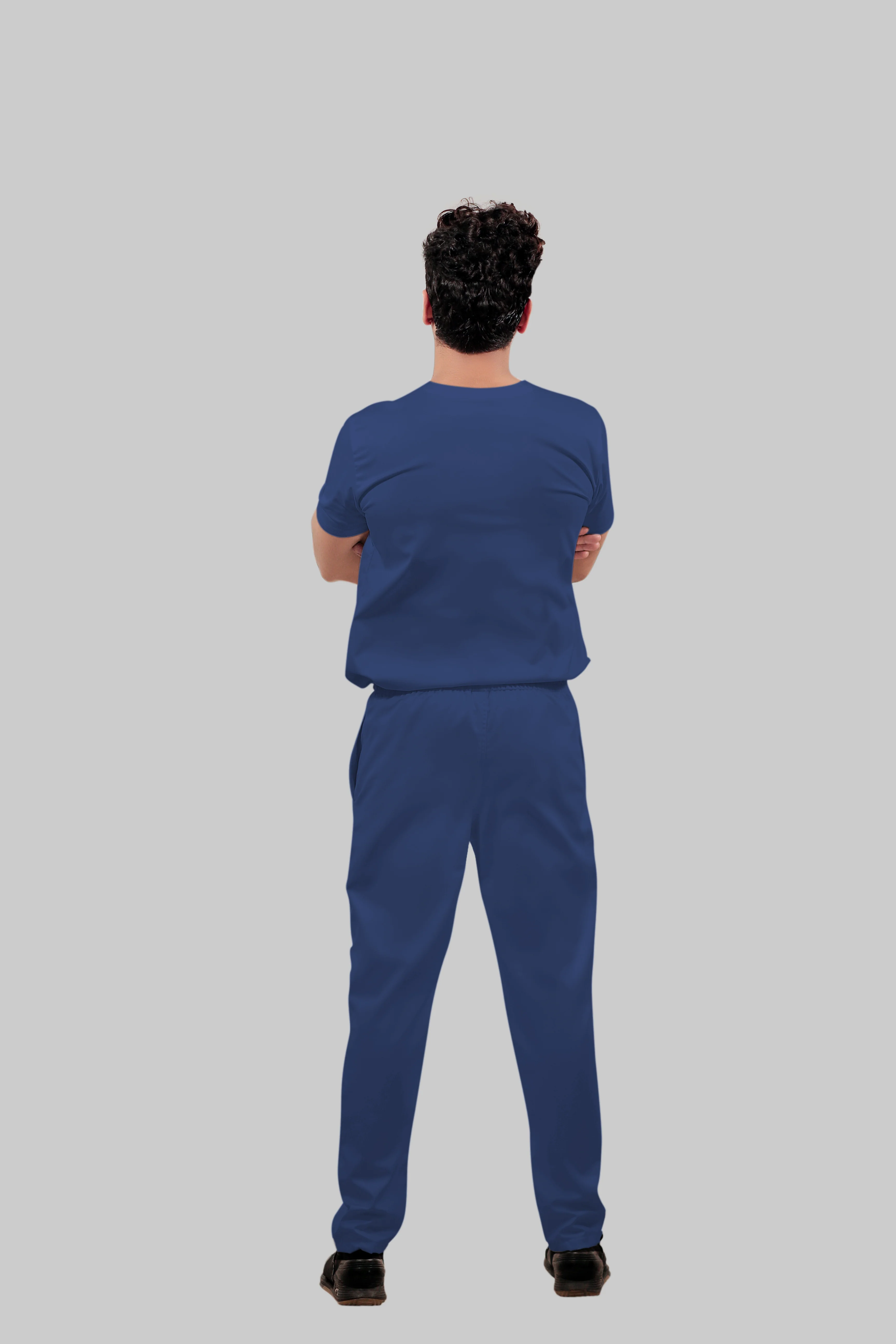 Stretchable (4Way) Men Royal Blue Straight Scrub Pant - Image 4