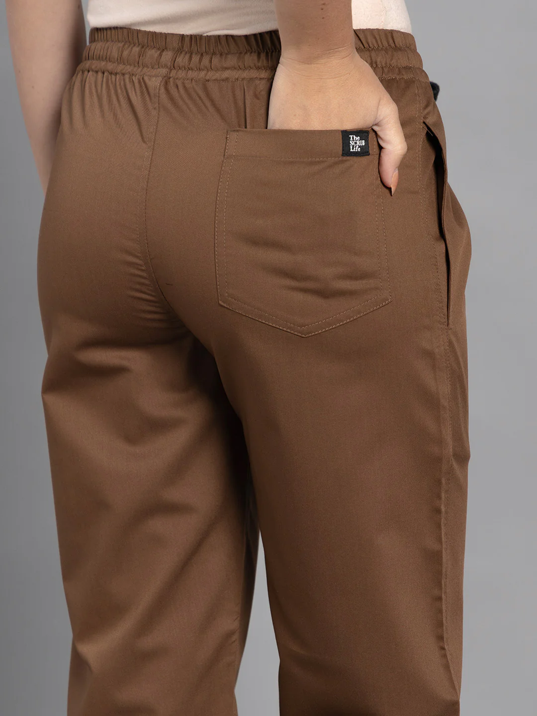 Move Lite Women Mocha (Nova V Neck) Scrub Set - Image 9