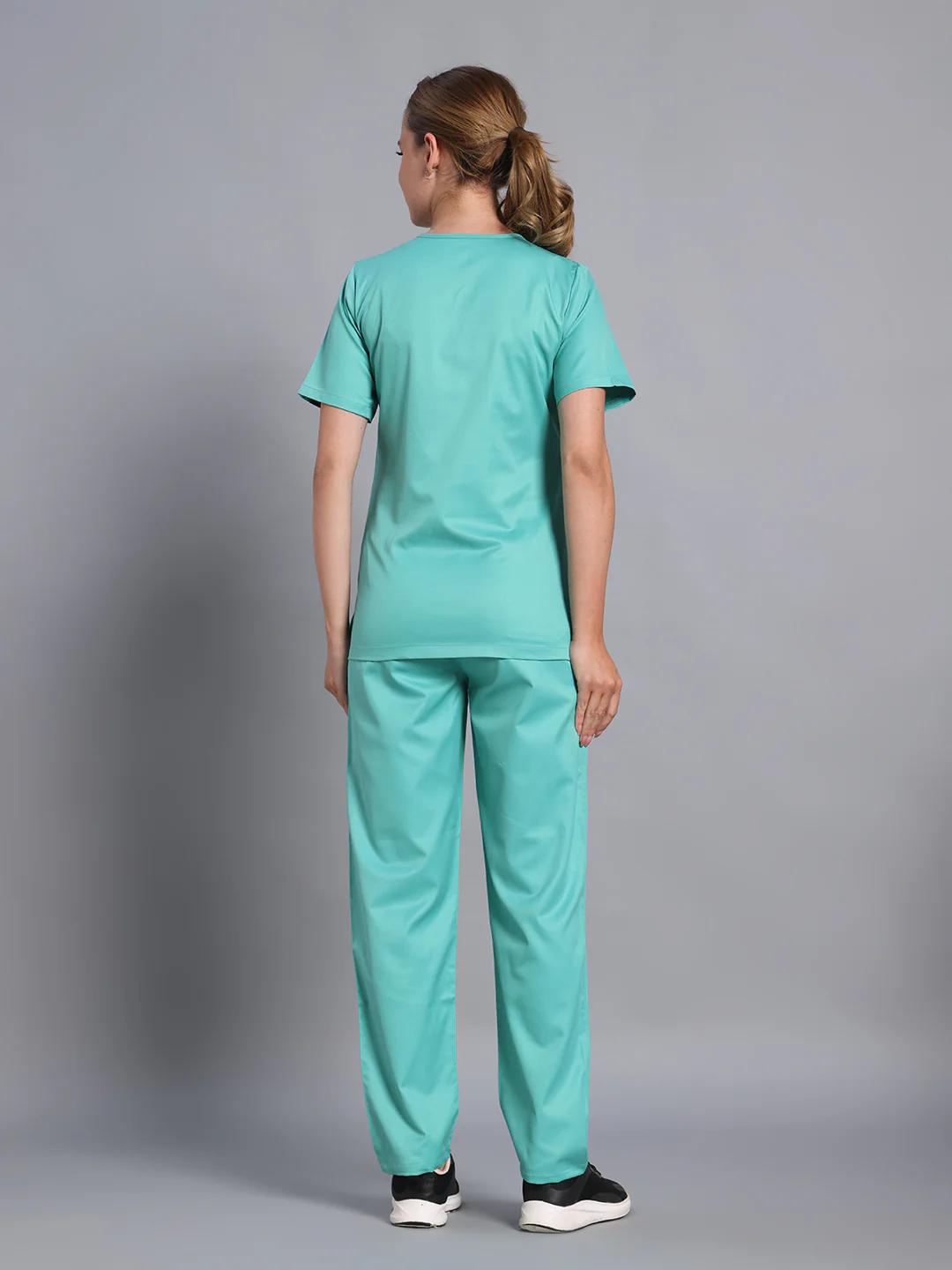 Move Lite Women Mint Green (Soft V Neck) Scrub Set - Image 5