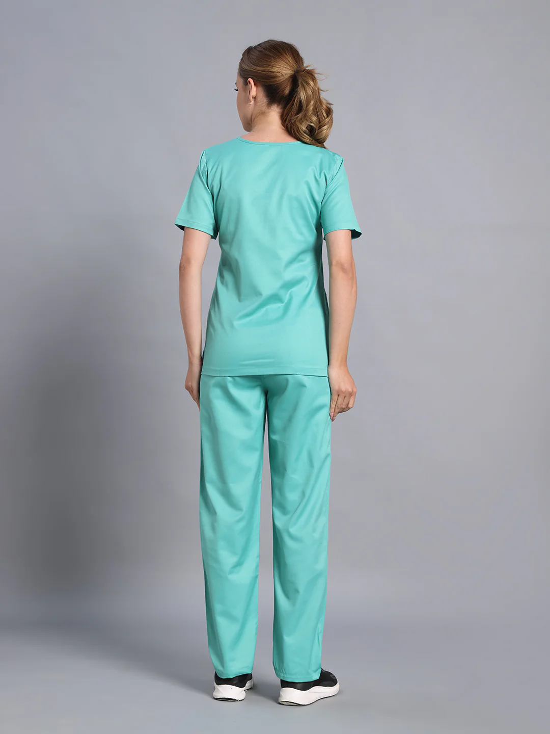 Move Lite Women Mint Green (Nova V Neck) Scrub Set - Image 6