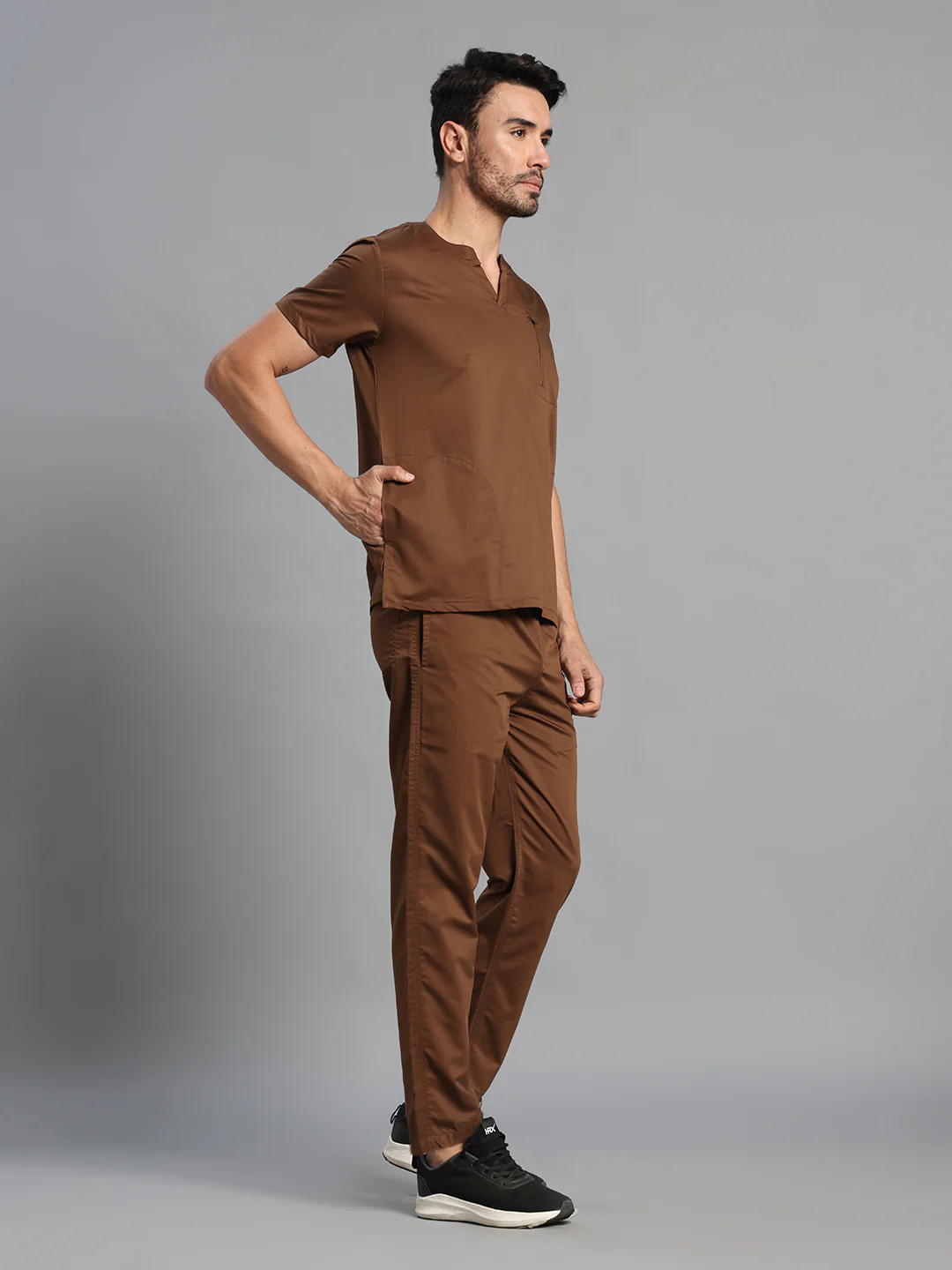 Move Lite Men Mocha (Neo Notch Neck) Scrub Set - Image 6