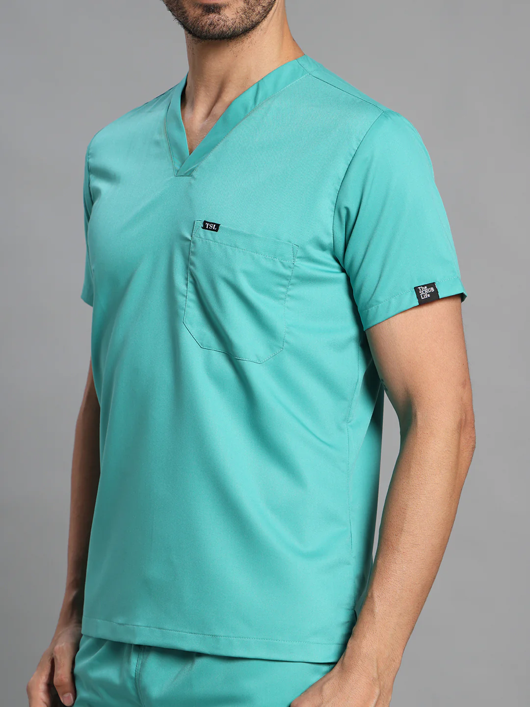 Move Lite Men Mint Green (V Neck) Scrub Set - Image 4