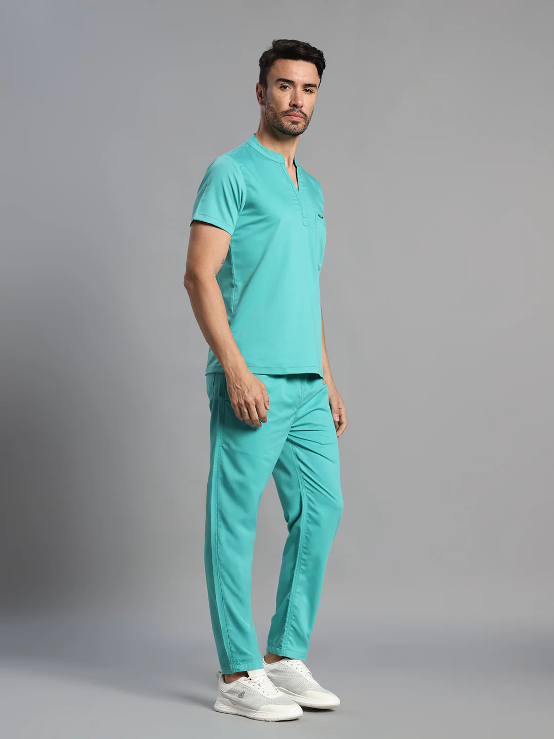 Move Lite Men Mint Green (Mandarin Neck) Scrub Set - Image 4