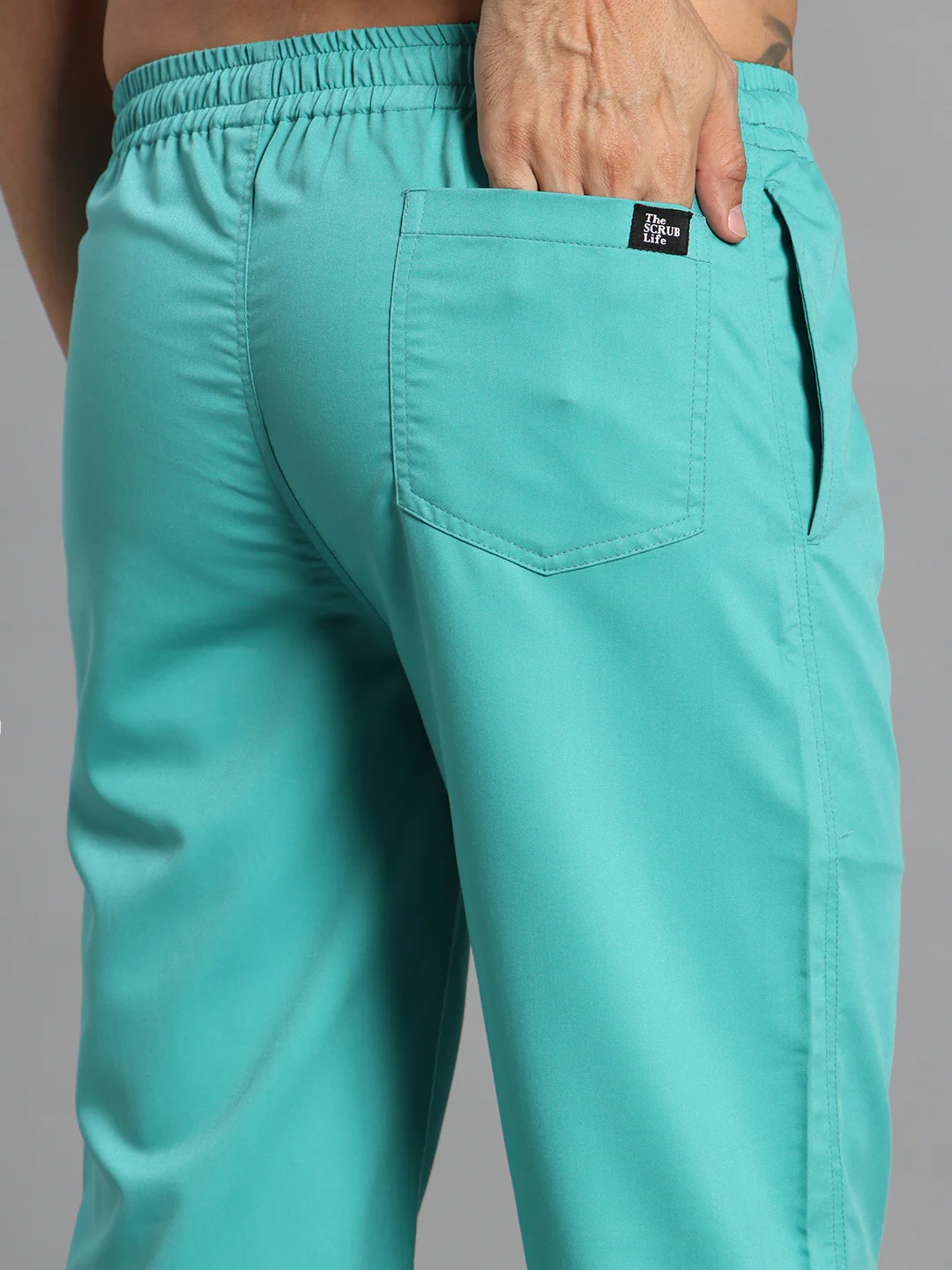 Move Lite Men Mint Green (Mandarin Neck) Scrub Set - Image 7