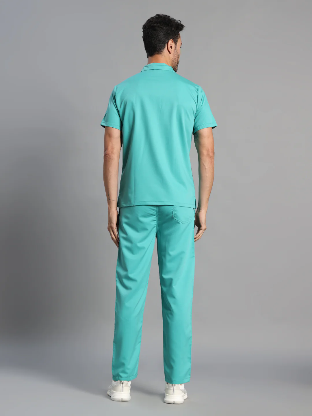Move Lite Men Mint Green (Polo Neck) Scrub Set - Image 3