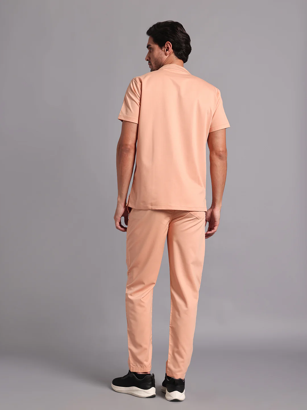 Move Lite Men Coral Mist (Mandarin Neck) Scrub Set - Image 3
