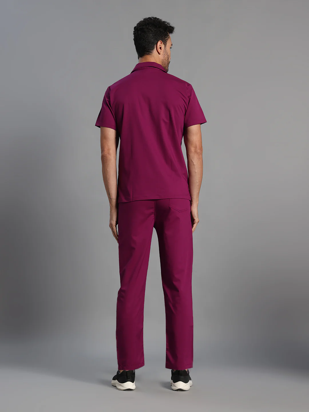 Move Lite Men Plum (Polo Neck) Scrub Set - Image 4