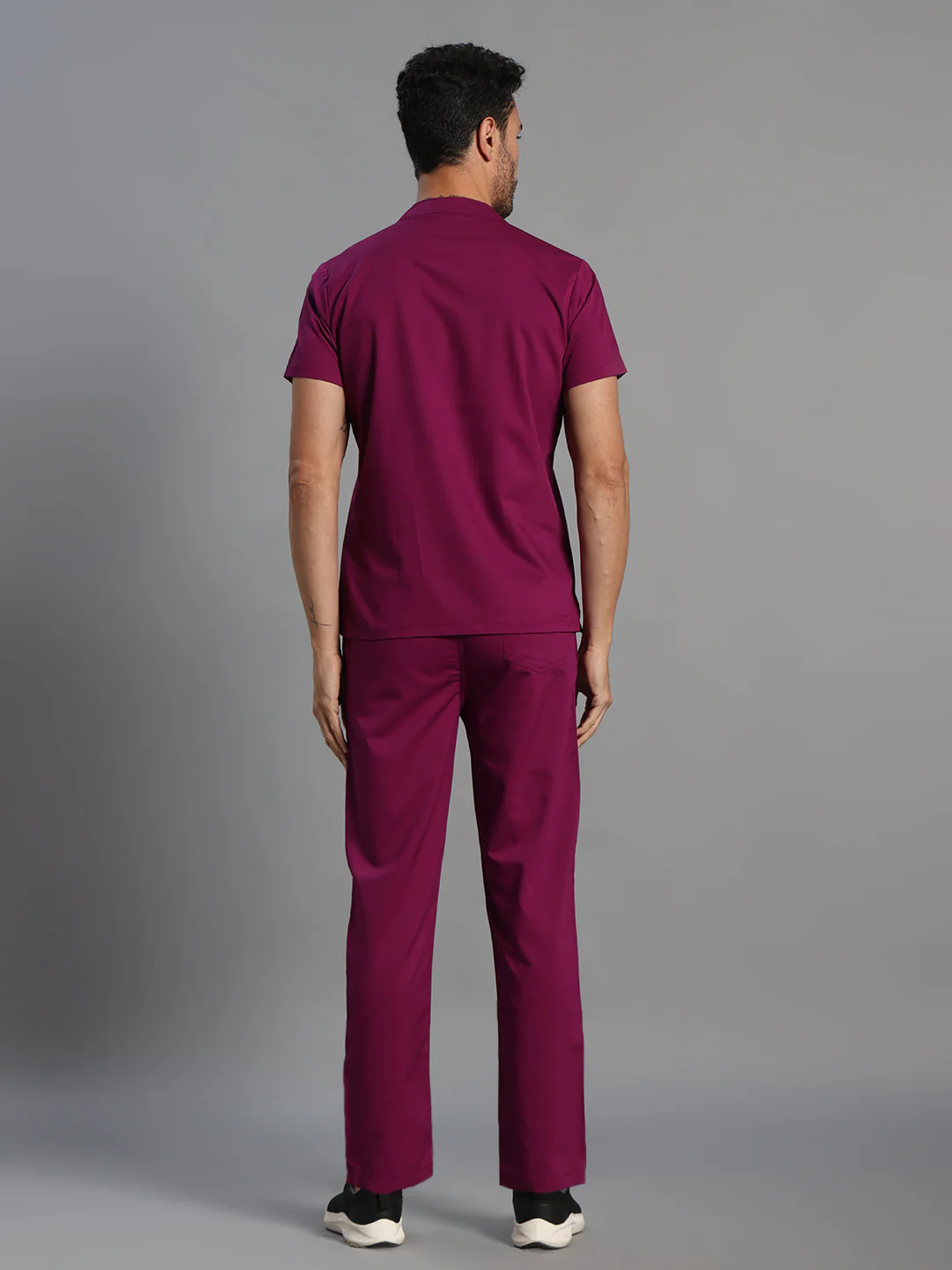Move Lite Men Plum (Mandarin Neck) Scrub Set - Image 4