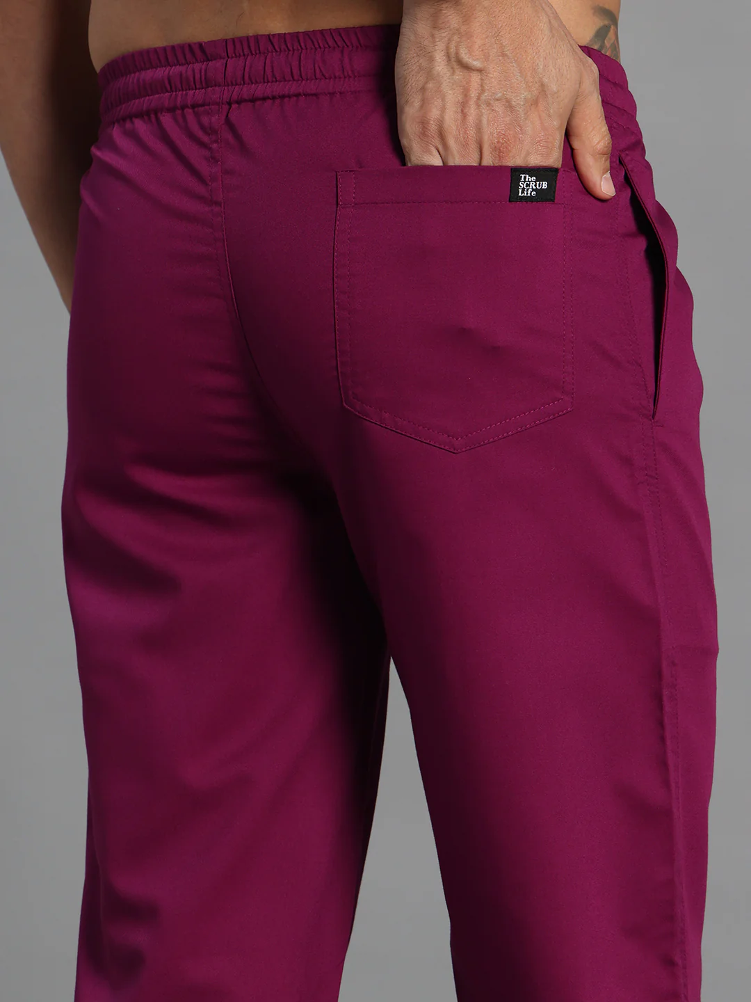 Move Lite Men Plum (V Neck) Scrub Set - Image 7