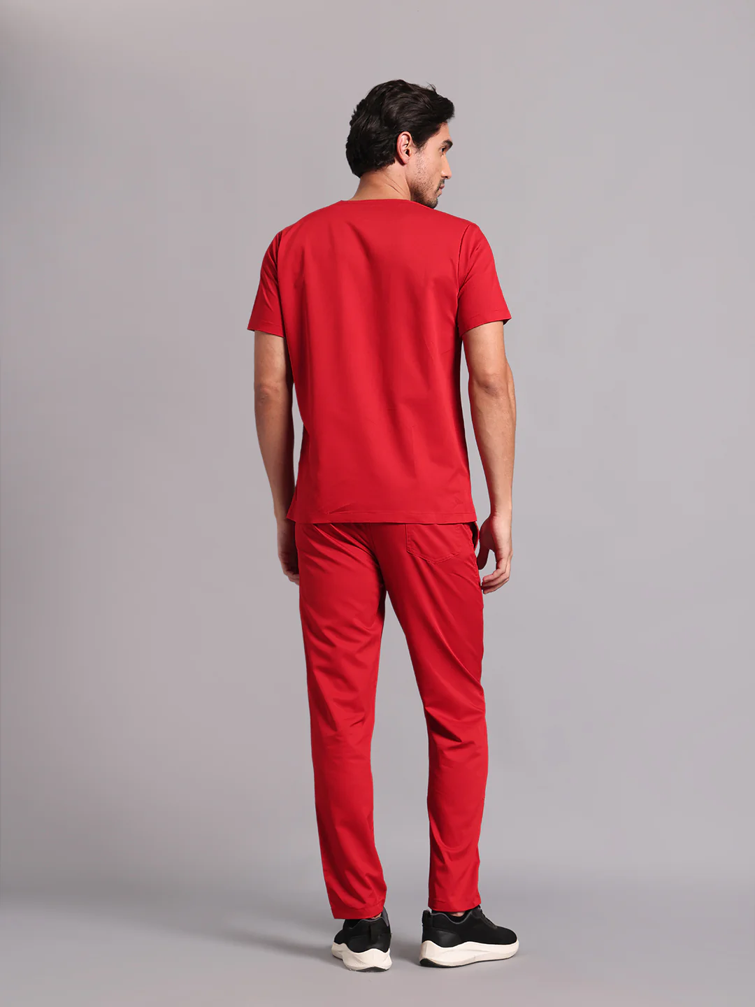 Move Lite Men Ember Red (V Neck) Scrub Set - Image 4