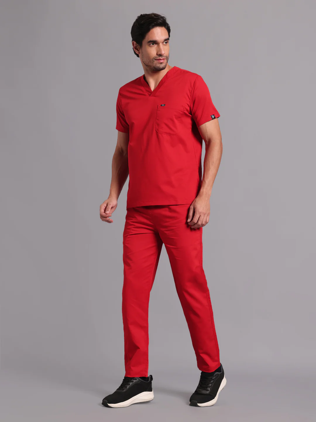 Move Lite Men Ember Red (V Neck) Scrub Set - Image 5