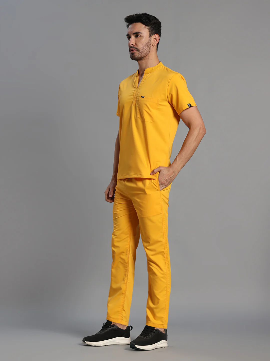 Move Lite Men Marigold (Mandarin Neck) Scrub Set - Image 5