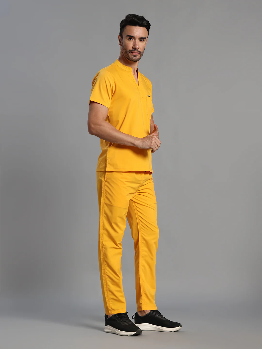 Move Lite Men Marigold (Mandarin Neck) Scrub Set - Image 6