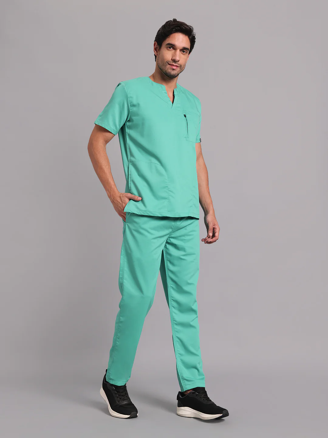 Move Lite Men Mint Green (Neo Notch Neck) Scrub Set - Image 9