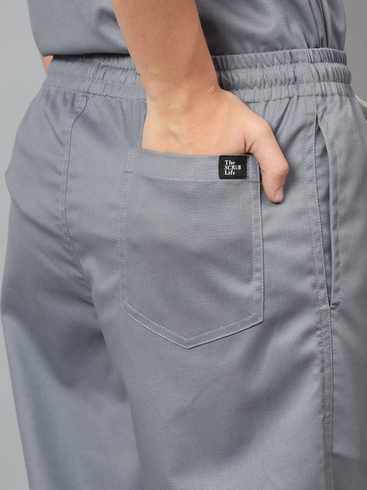 Stretchable (2Way) Women Graphite Straight Scrub Pant - Image 3