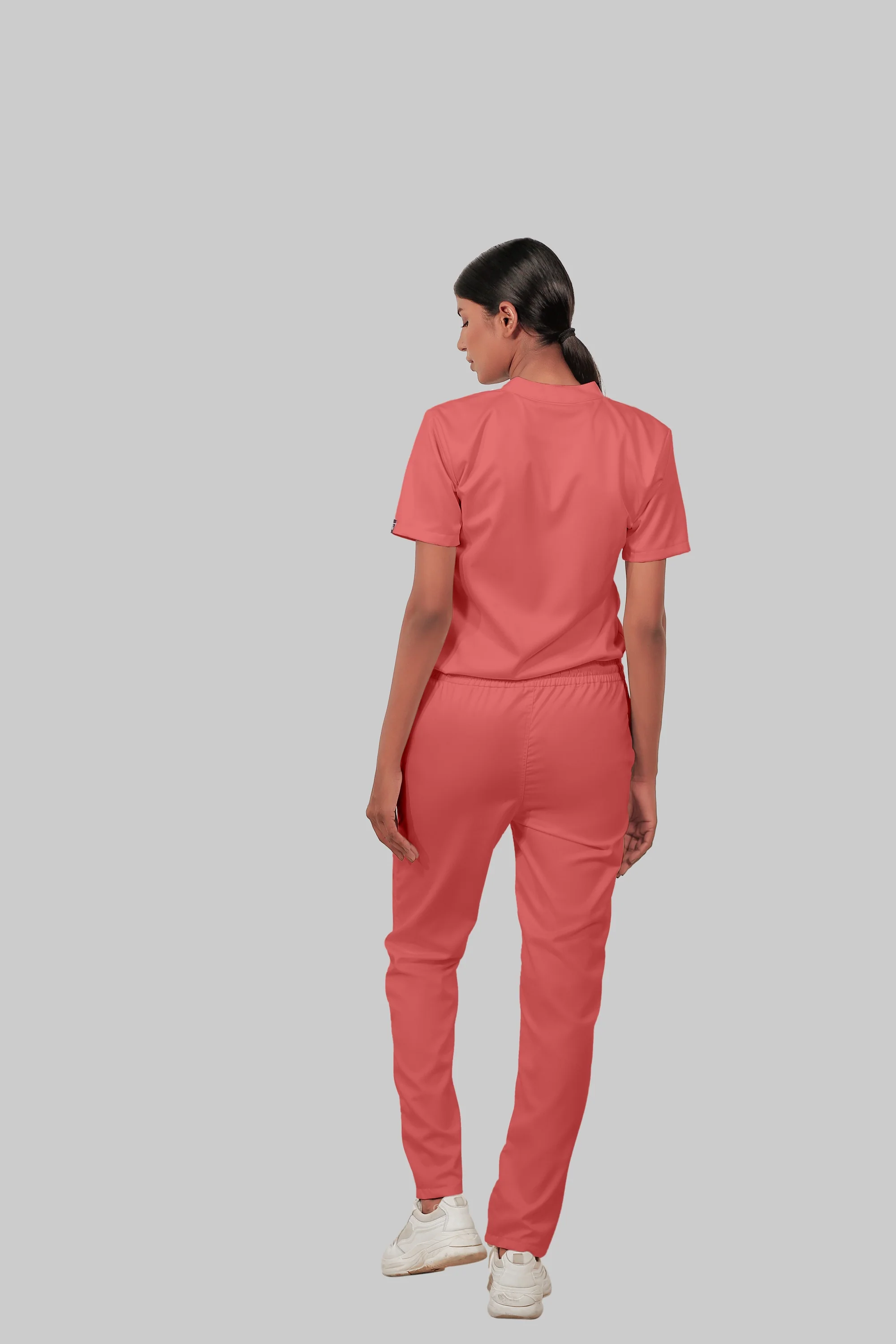 Stretchable (2Way) Women Peach Straight Scrub Pant - Image 3