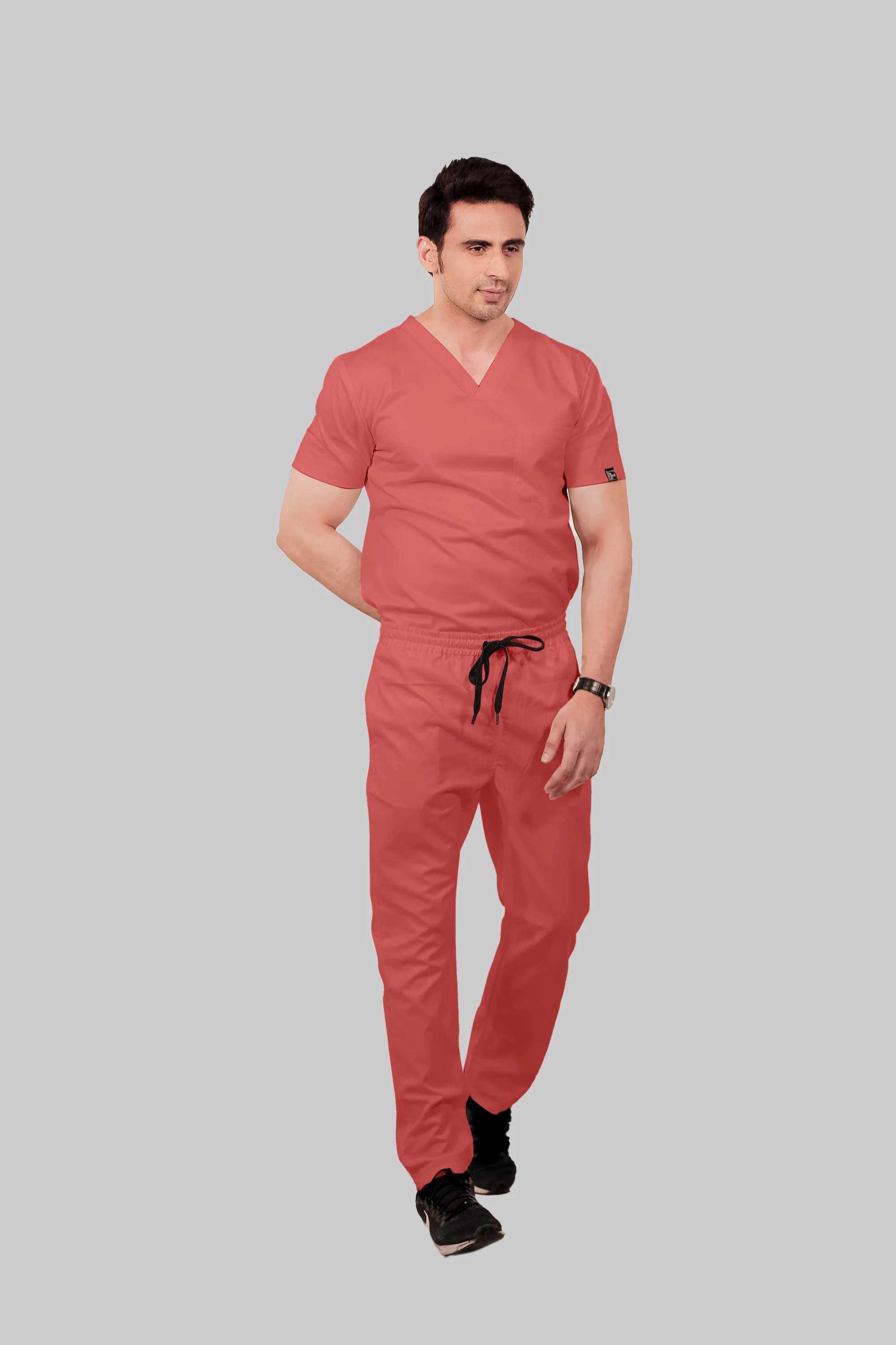 Stretchable (2Way) Men Peach Straight Scrub Pant - Image 3