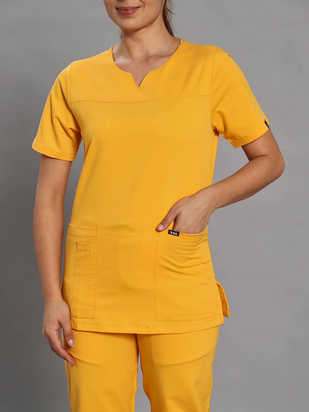 Move Lite Women Marigold (Core V Neck) Scrub Set - Image 6