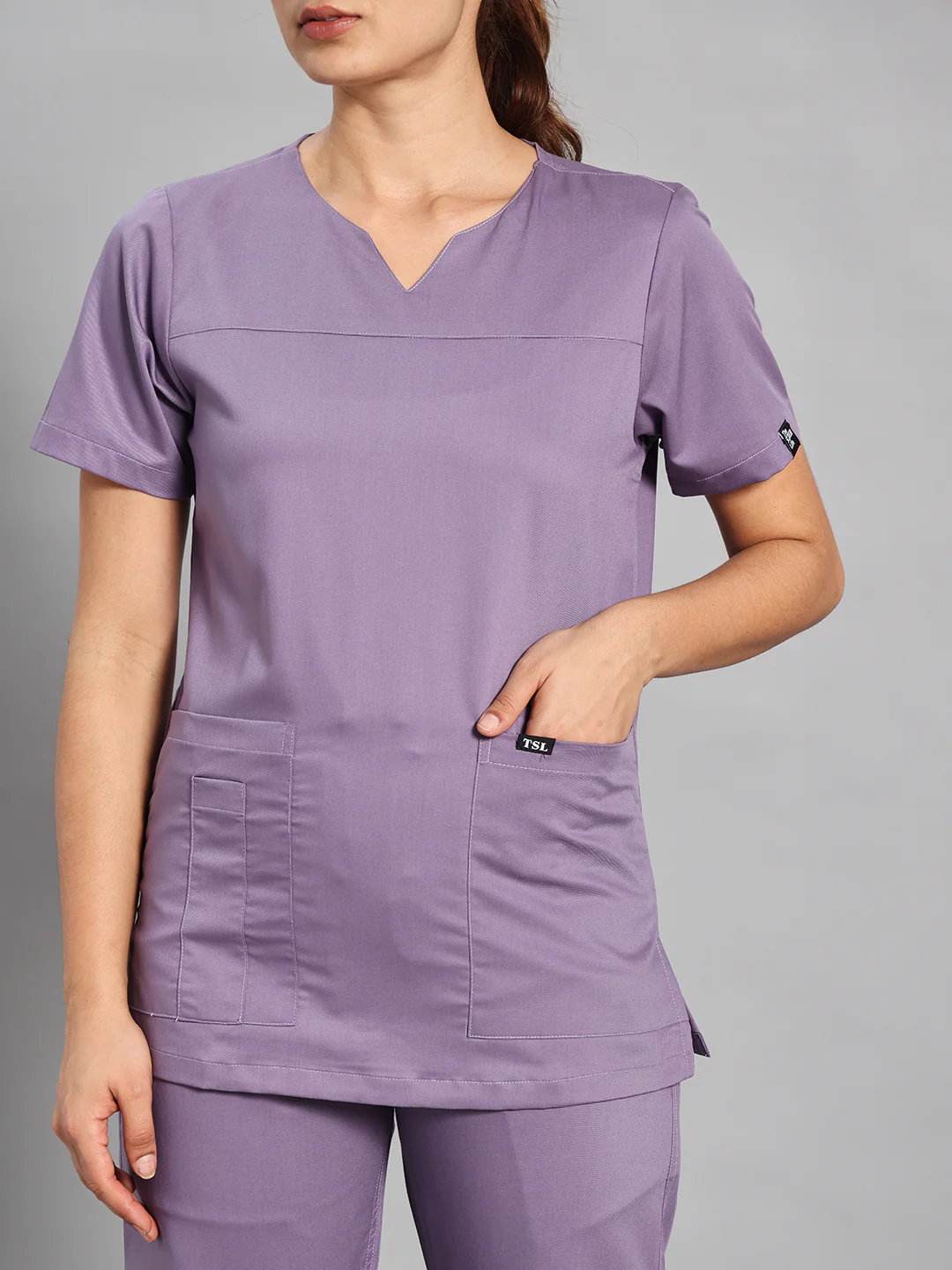Move Lite Women Ube (Core V Neck) Scrub Set - Image 2