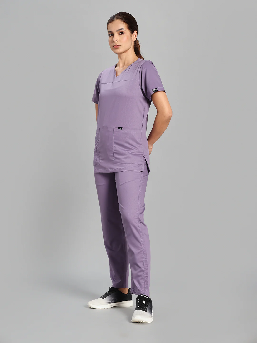 Move Lite Women Ube (Core V Neck) Scrub Set - Image 4