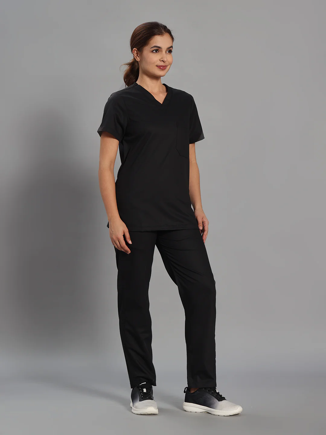 Move Lite Women Black V Scrub Set - Image 4