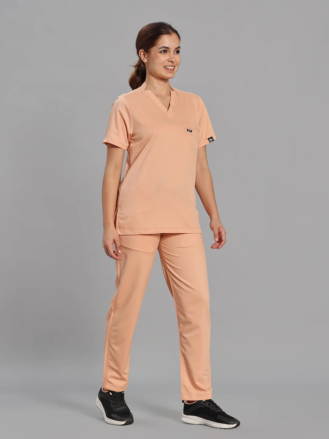 Move Lite Women Coral Mist (Star V Neck) Scrub Set - Image 3