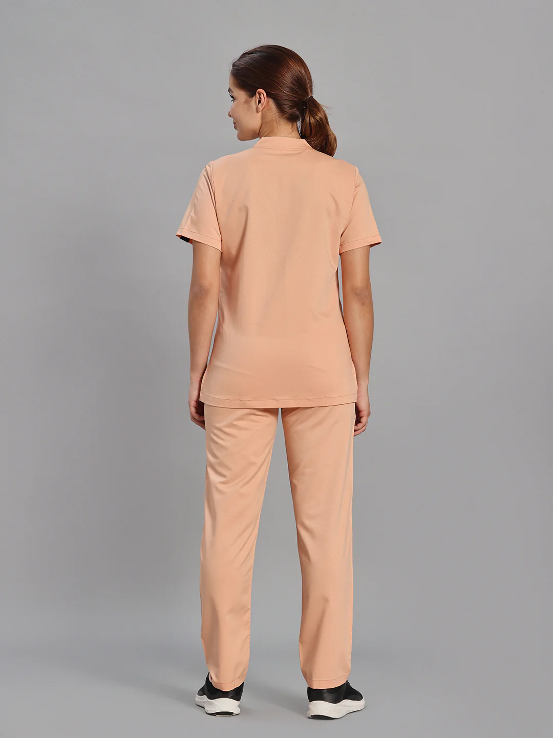 Move Lite Women Coral Mist (Star V Neck) Scrub Set - Image 4