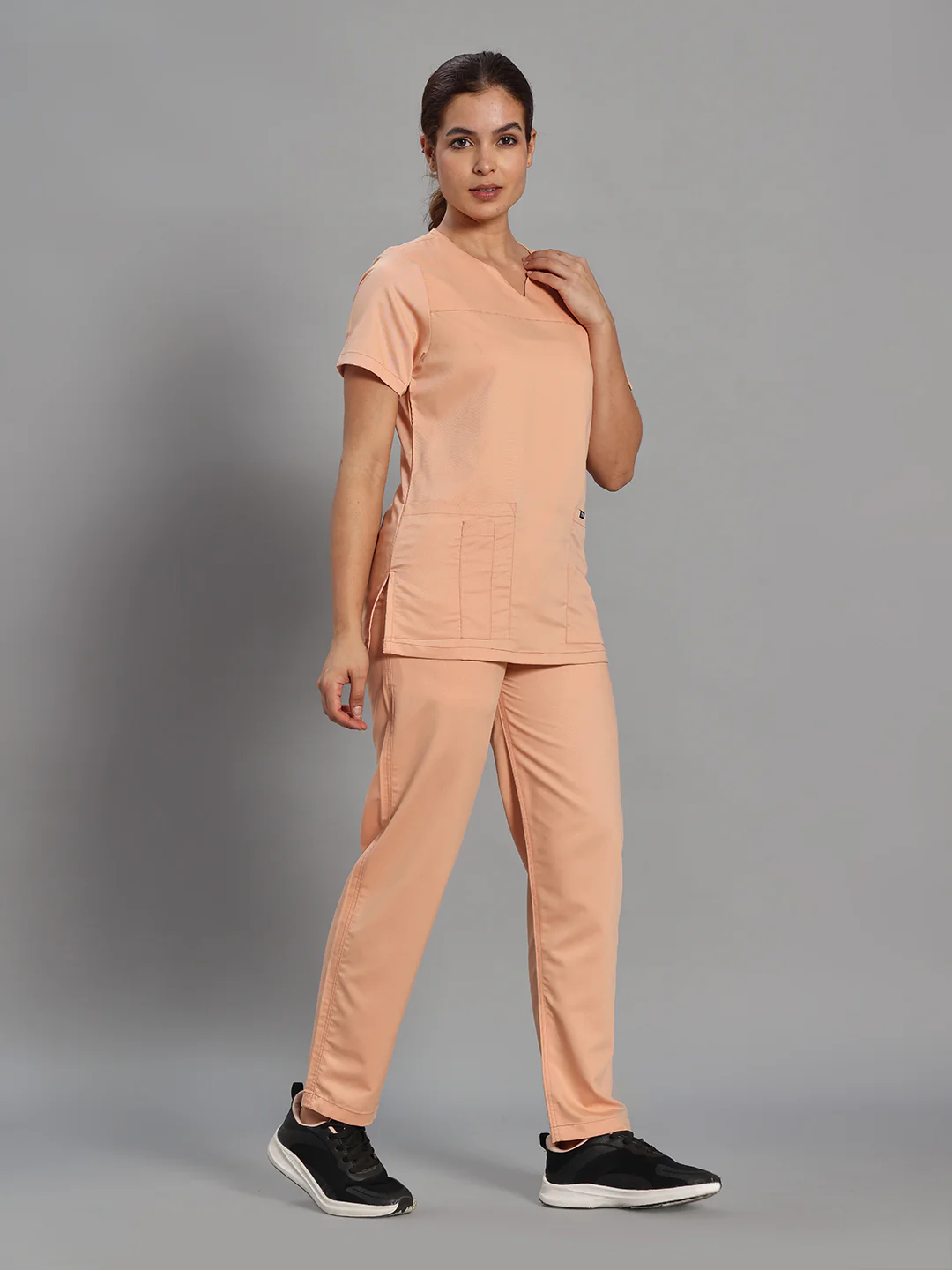 Move Lite Women Coral Mist (Core V Neck) Scrub Set - Image 3