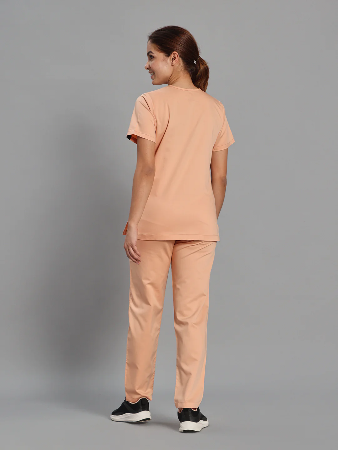 Move Lite Women Coral Mist (Soft V Neck) Scrub Set - Image 3
