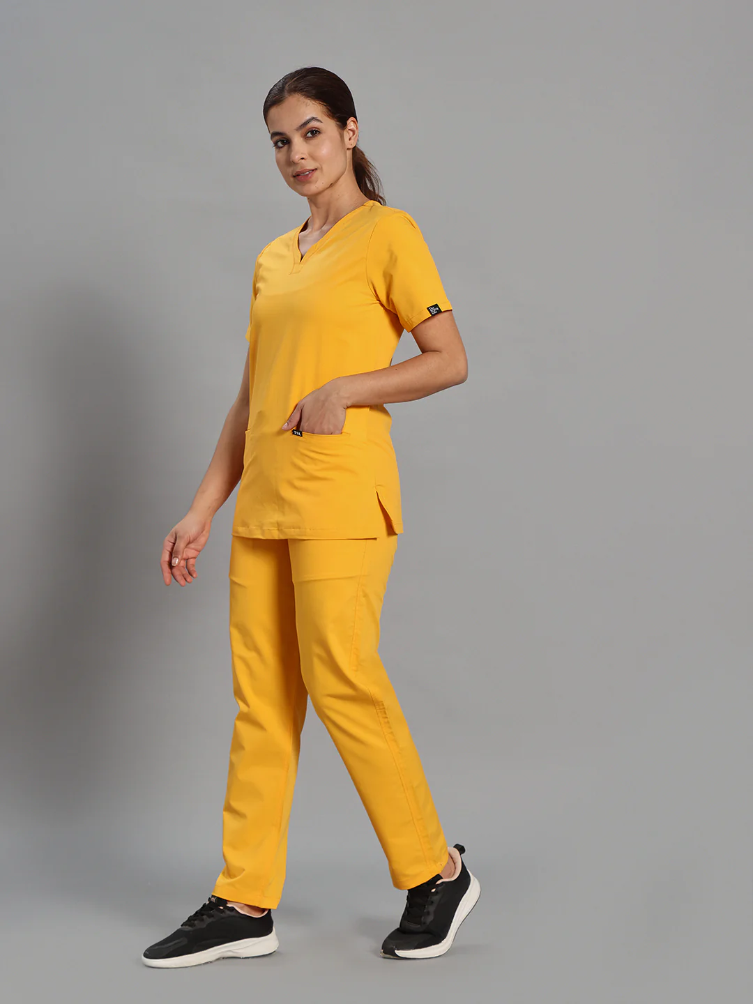 Move Lite Women Marigold (Soft V Neck) Scrub Set