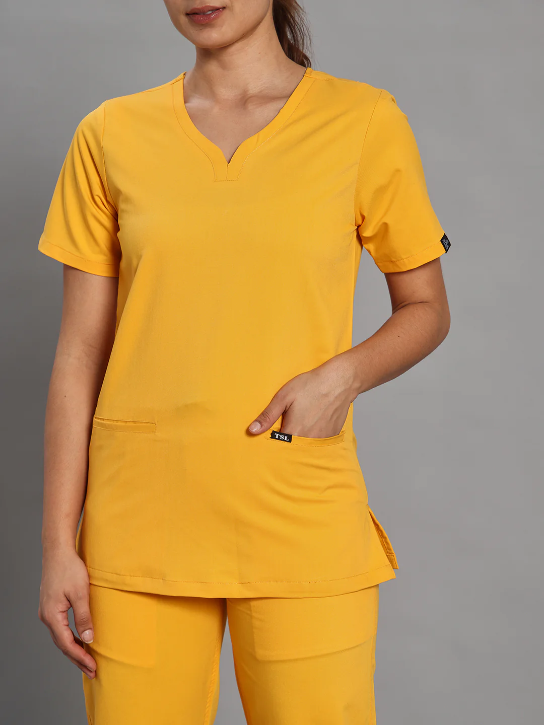 Move Lite Women Marigold (Soft V Neck) Scrub Set - Image 2