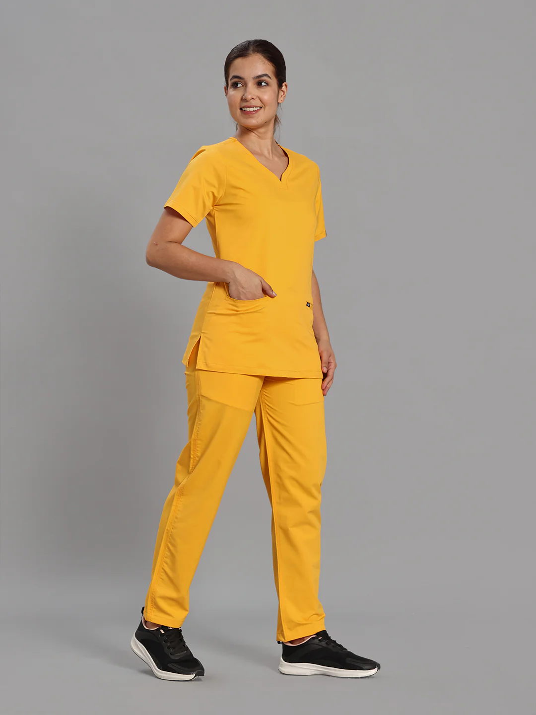 Move Lite Women Marigold (Soft V Neck) Scrub Set - Image 3
