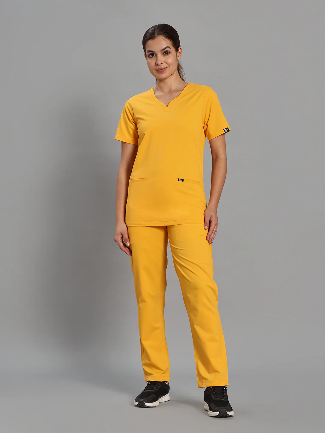 Move Lite Women Marigold (Soft V Neck) Scrub Set - Image 5