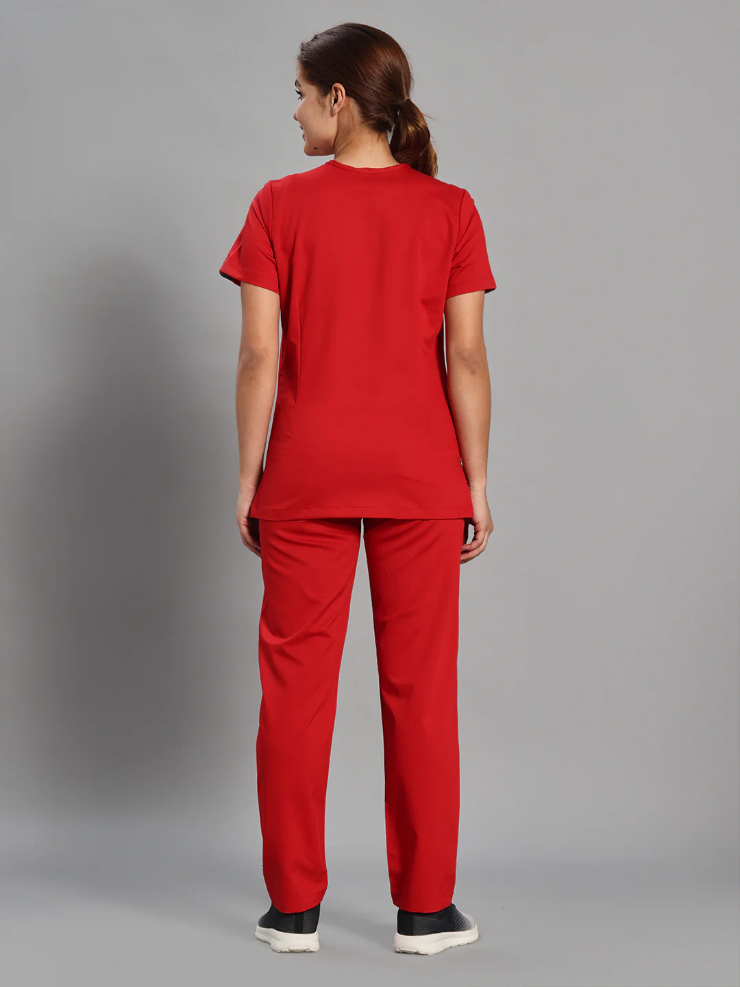 Move Lite Women Ember Red V Scrub Set - Image 4