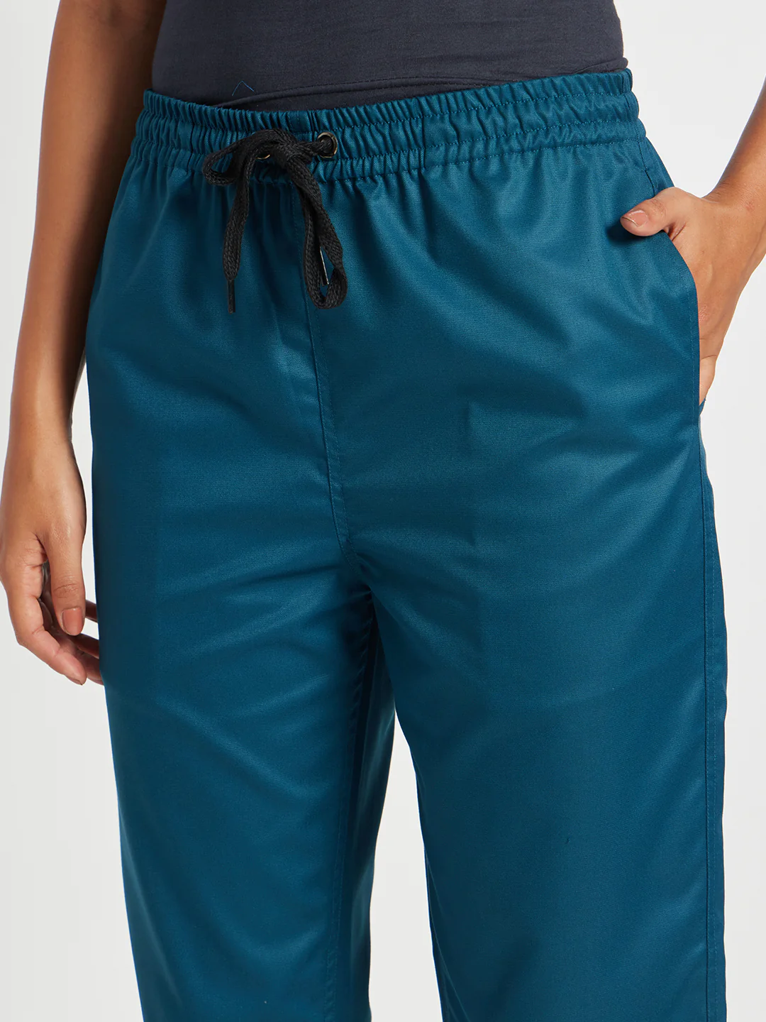Stretchable (2Way) Women Forest Green Straight Scrub Pant - Image 2