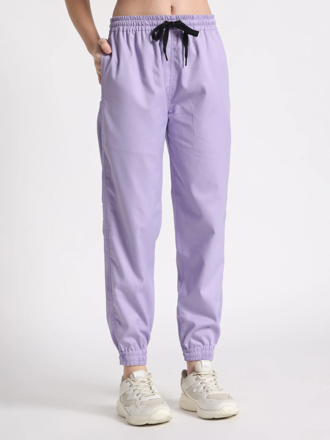 Stretchable (2Way) Women Lavender Mandarin Neck With Jogger Scrub Set - Image 3