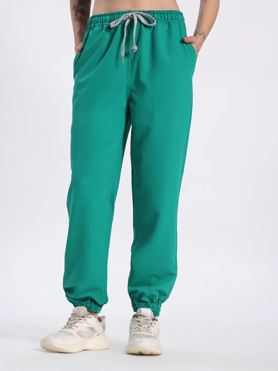 Stretchable (4Way) Women Sea Green Mandarin Neck With Jogger Scrub Set - Image 7