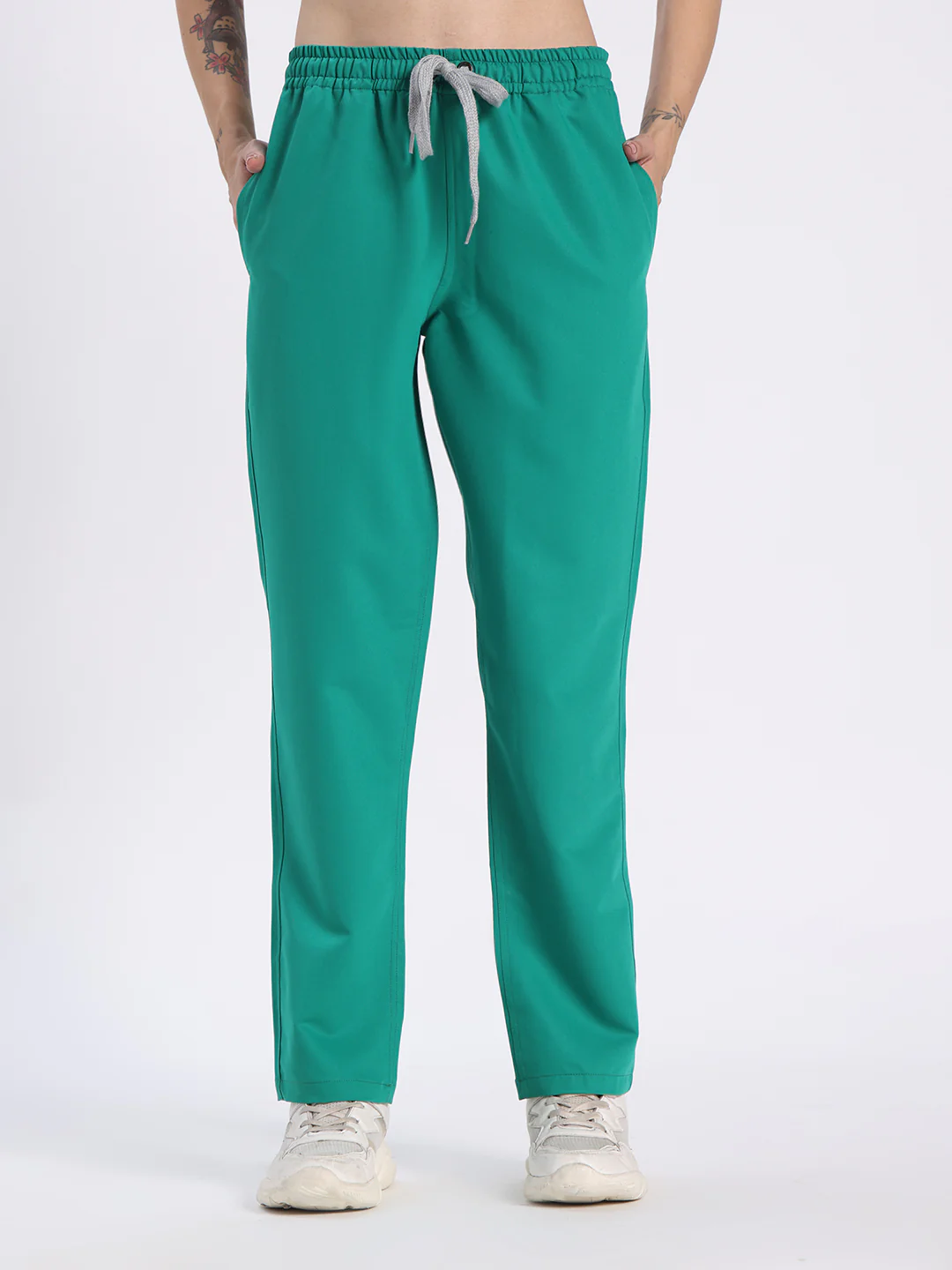 Stretchable (4Way) Women Sea Green V-Neck With Straight Pant Scrub Set - Image 8
