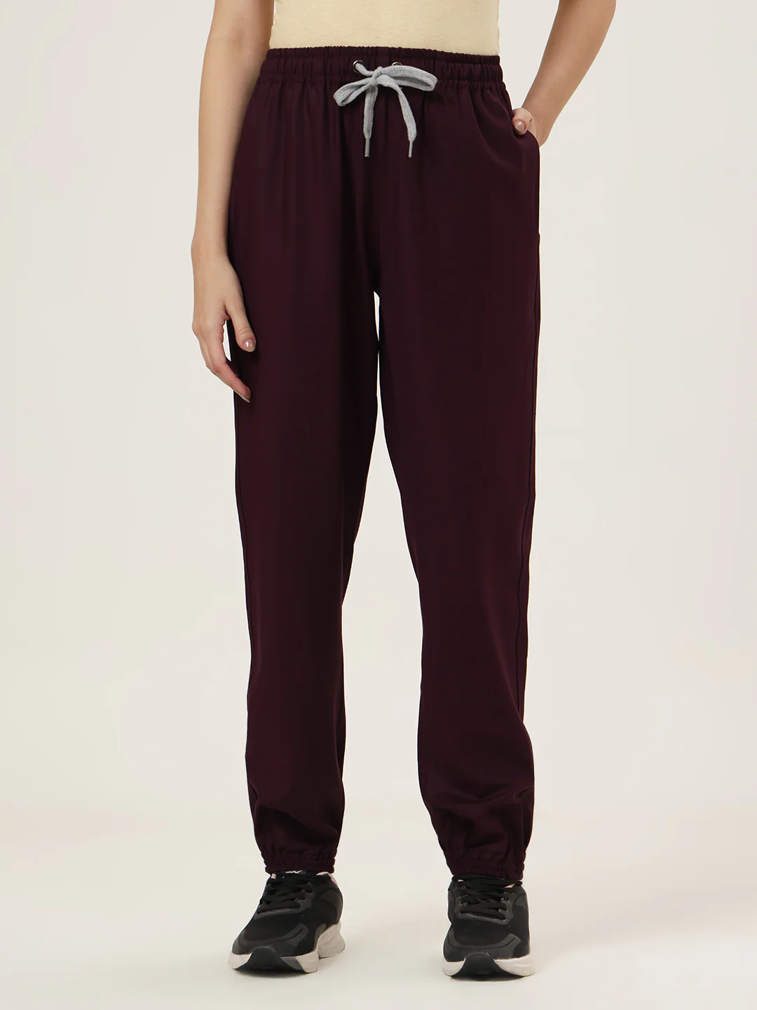 Stretchable (4Way) Women Wine Jogger