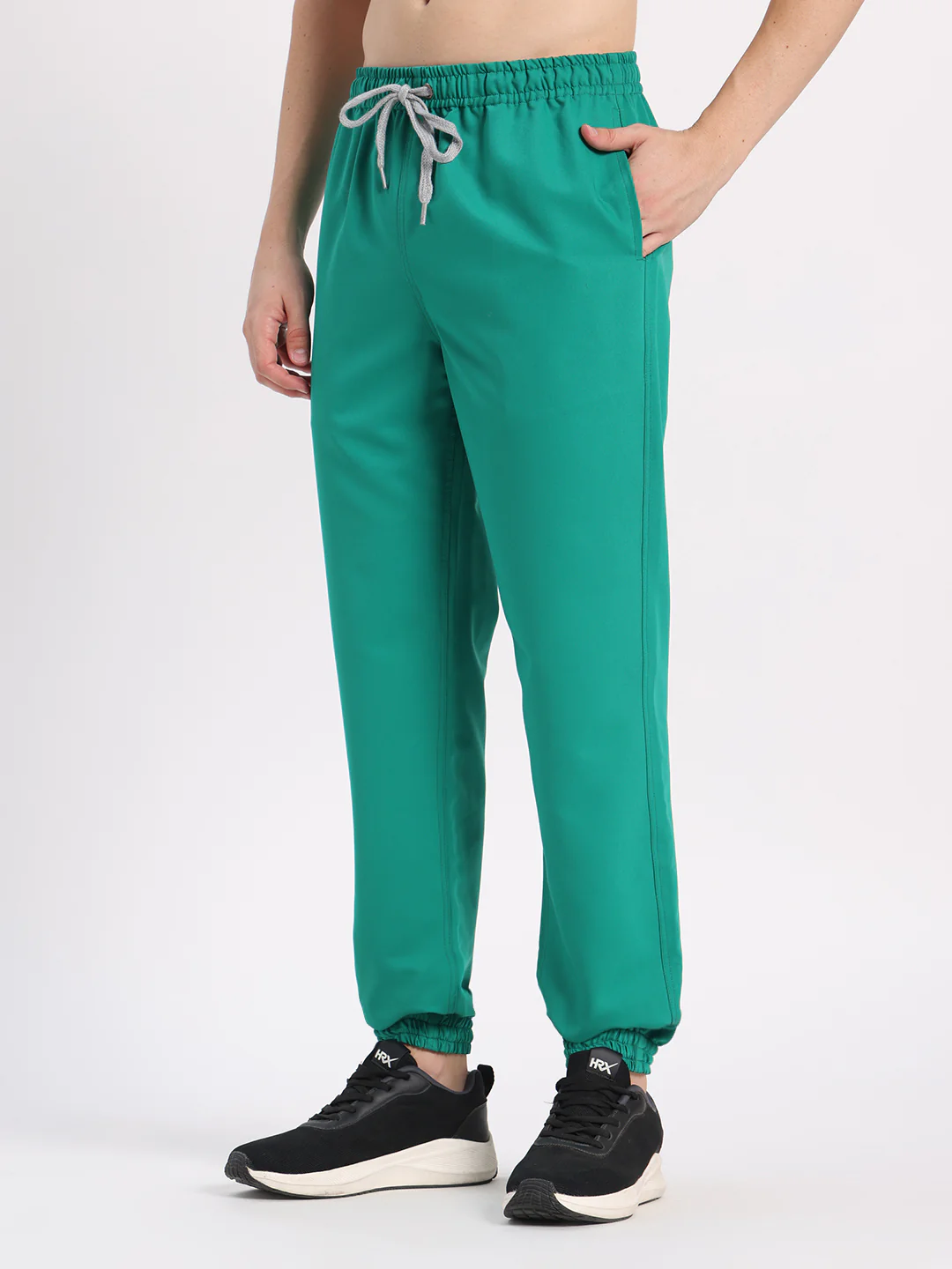 Stretchable (4Way) Men Sea Green Jogger