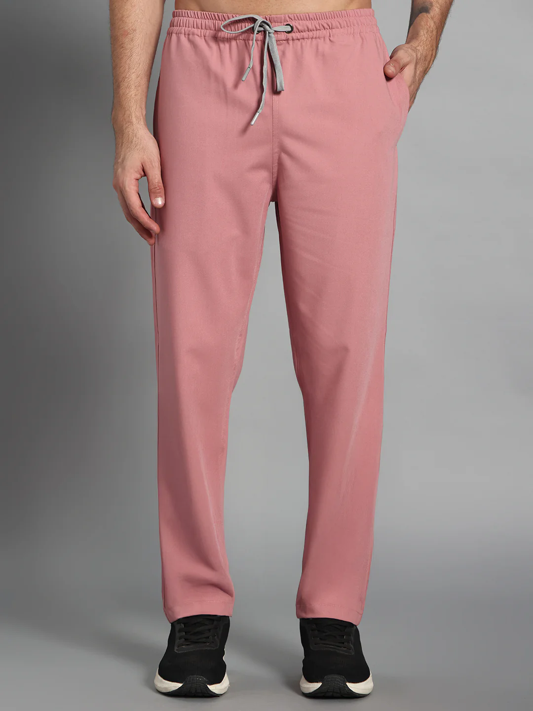 Stretchable (4Way) Men Dusty Pink V-Neck With Straight Pant Scrub Set - Image 2